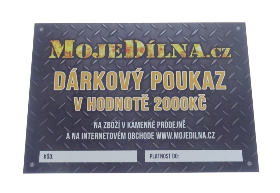 Dárkový poukaz MojeDílna.cz v hodnotě 2000 Kč - tištěný